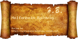Helfenbein Baldvin névjegykártya